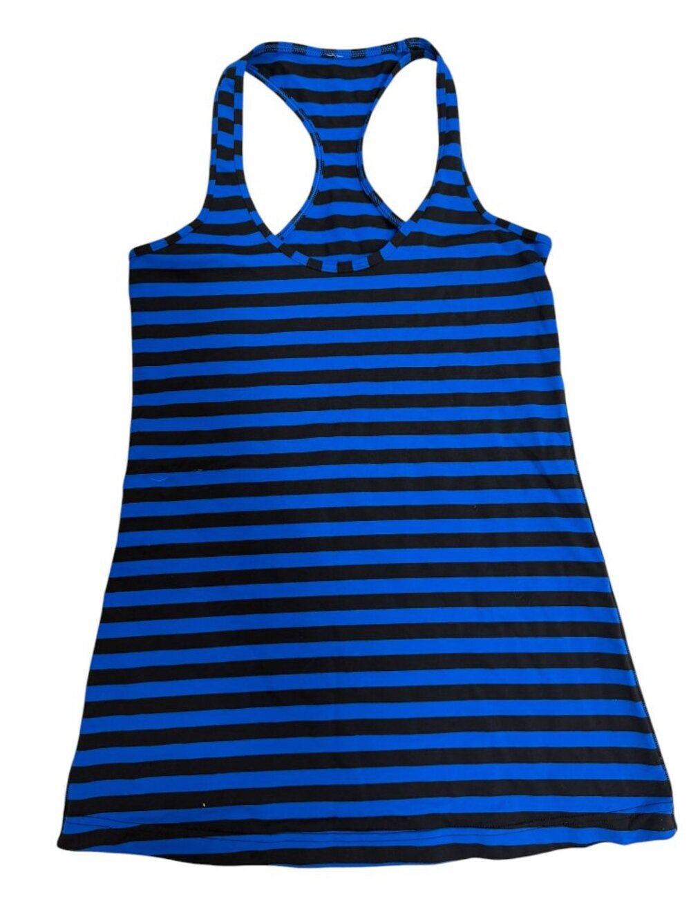 Lululemon Cool Racerback Tank Top Blue Black Stripe Estimated XS EUC
